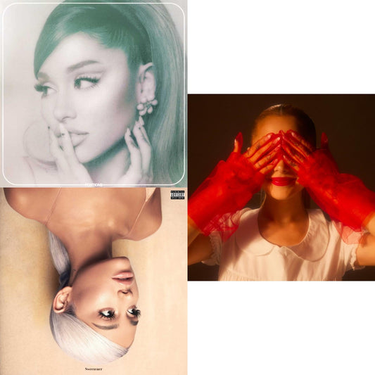 Ariana Grande - Positions (Coke Bottle Clear LP Vinyl) & Eternal Sunshine (X) (Ruby LP Vinyl) & Sweetener (X) (2LP)