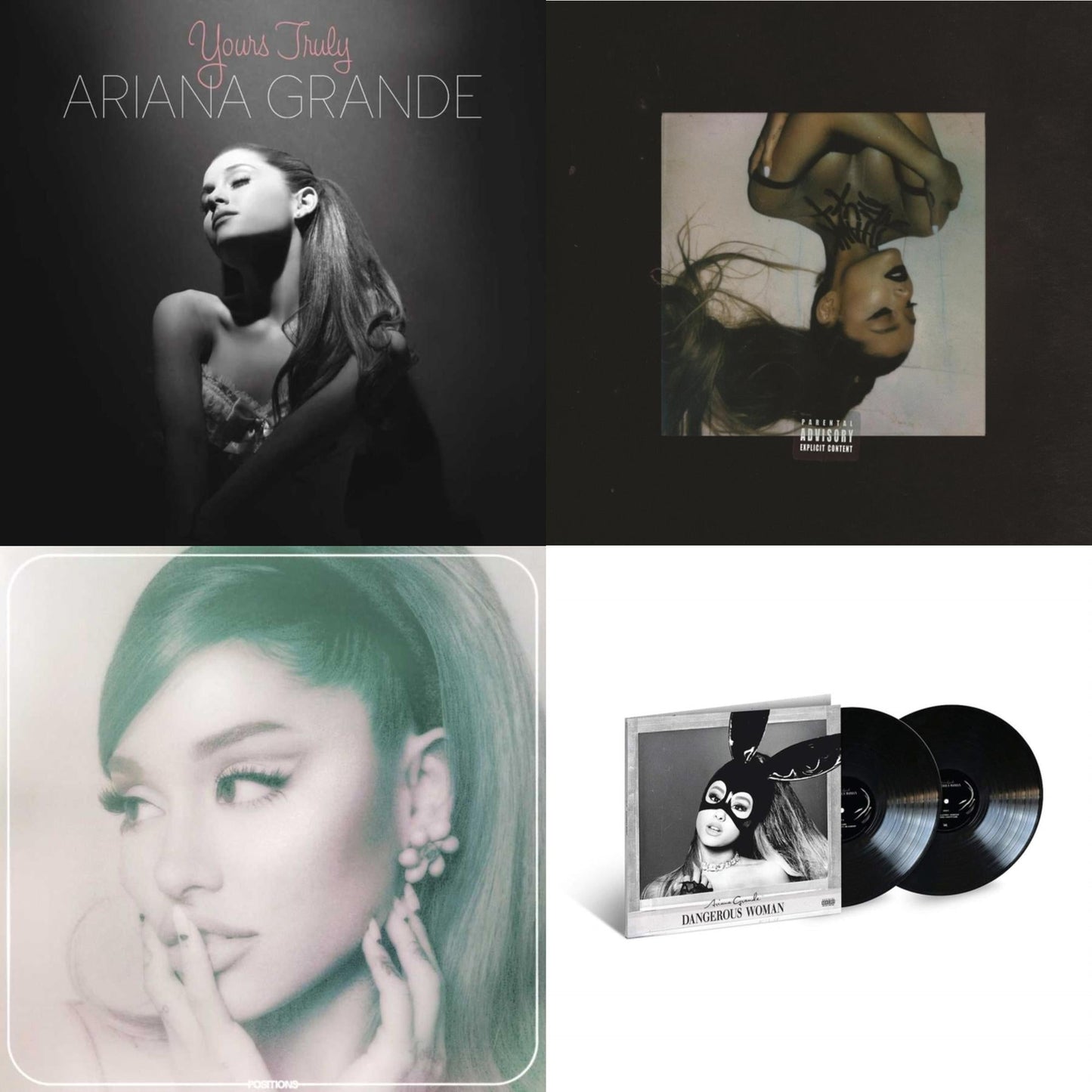 Ariana Grande - Positions (Coke Bottle Clear LP Vinyl) & Thank U, Next & Dangerous Woman (2LP) & Yours Truly (180G)
