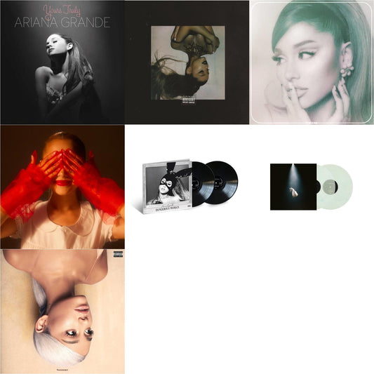 Ariana Grande - Positions (Coke Bottle Clear LP Vinyl) & Eternal Sunshine (X) (Ruby LP Vinyl) & Eternal Sunshine Deluxe: Brighter Days Ahead (X) (Translucent Marble Vinyl/2LP) & Sweetener (X) (2LP) & Thank U, Next & Dangerous Woman (2LP) & Yours
