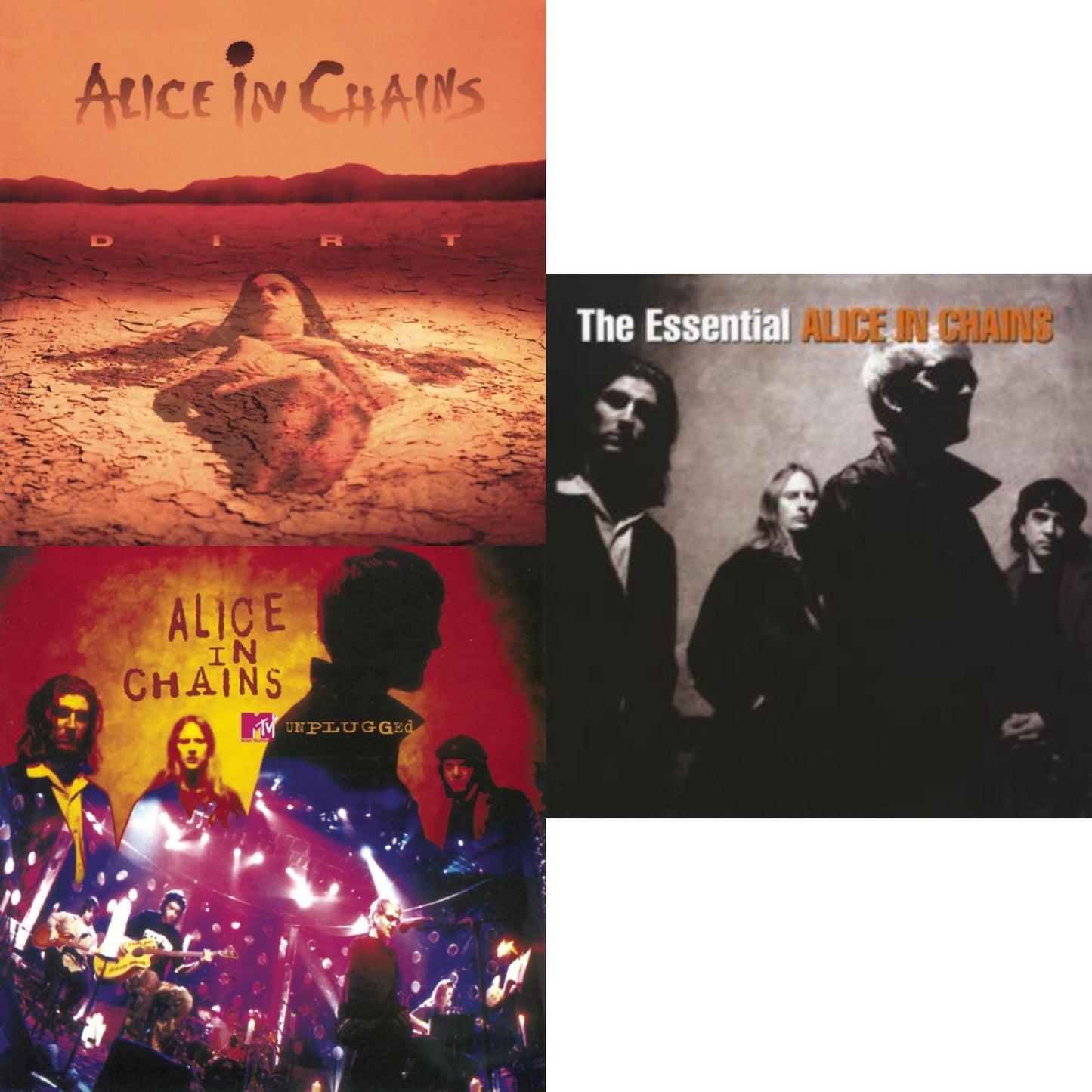 Alice In Chains - Dirt & Essential Alice In Chains & Unplugged - CD Bundle