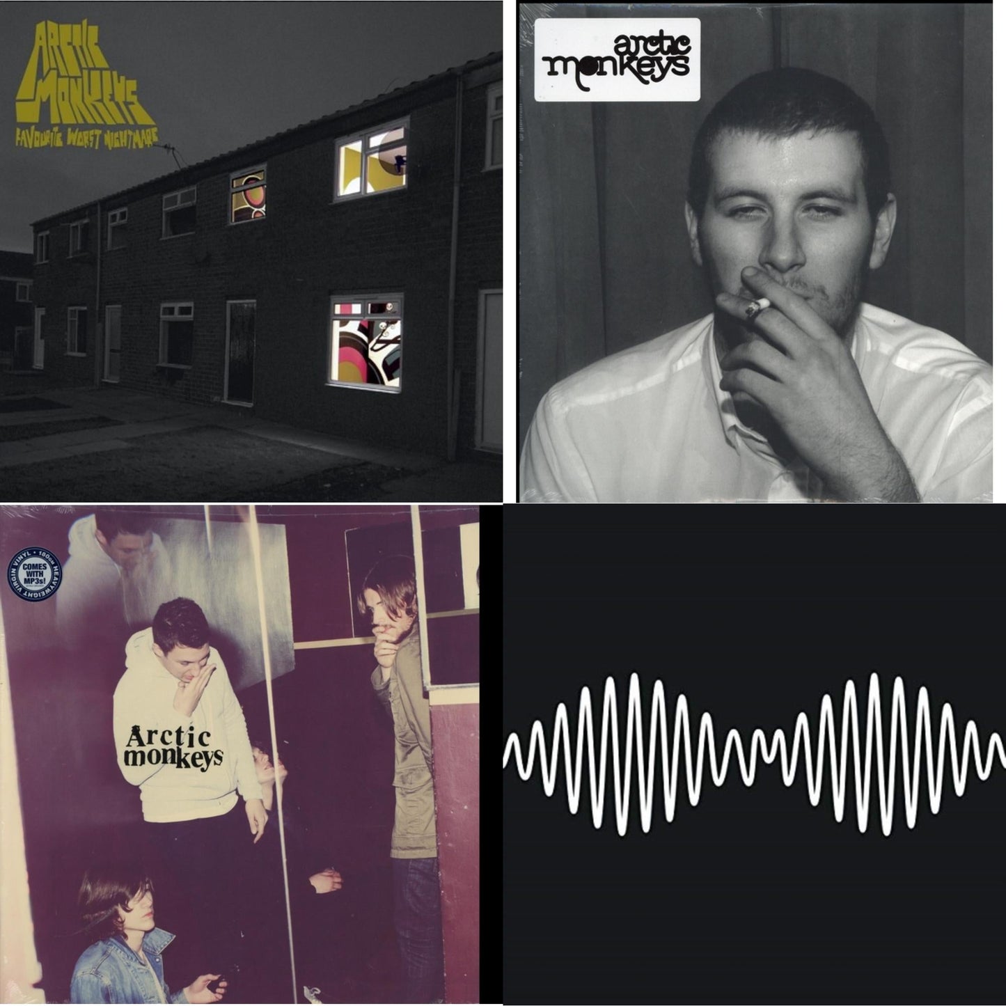 Arctic Monkeys - Favourite Worst Nightmare (Gatefold) & Whatever People Say I Am That's What I Am Not & Humbug (Dl Card) & Am (Dl Card) - LP Vinyl Bundle