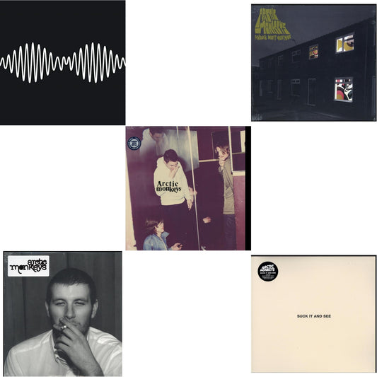 Arctic Monkeys - Favourite Worst Nightmare & Whatever People Say I Am That's What I Am Not & Humbug (Dl Card) & Suck It & See (Dl Card) & Am (Dl Card) - LP Vinyl Bundle