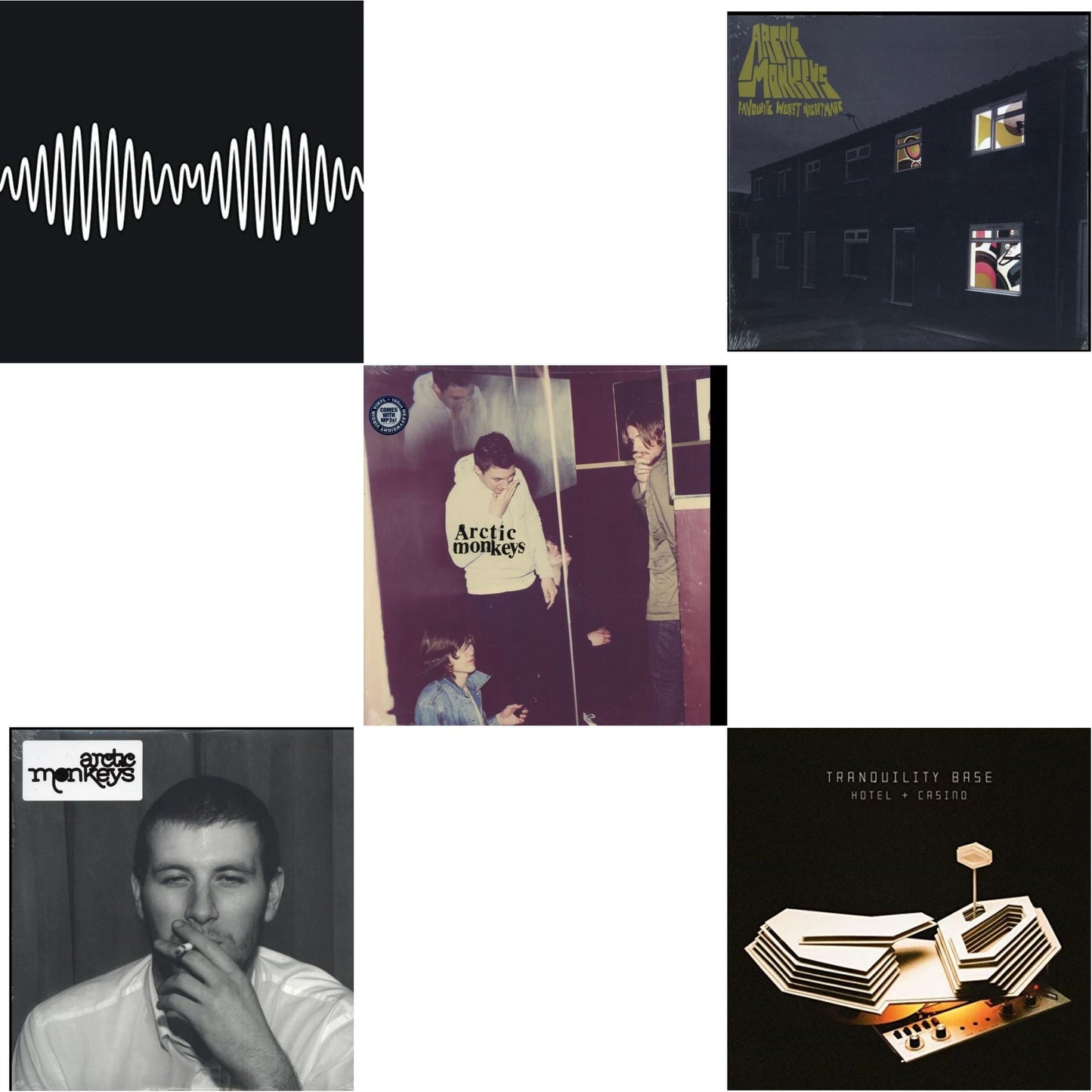 Arctic Monkeys - Favourite Worst Nightmare & Whatever People Say I Am That's What I Am Not & Humbug (Dl Card) & Am (Dl Card) & Tranquility Base Hotel & Casino (Dl Card) - LP Vinyl Bundle