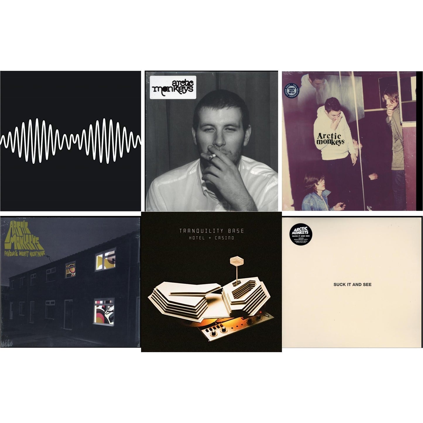 Arctic Monkeys - Favourite Worst Nightmare & Whatever People Say I Am That's What I Am Not & Humbug (Dl Card) & Suck It & See (Dl Card) & Am (Dl Card) & Tranquility Base Hotel & Casino (Dl Card) - LP Vinyl Bundle