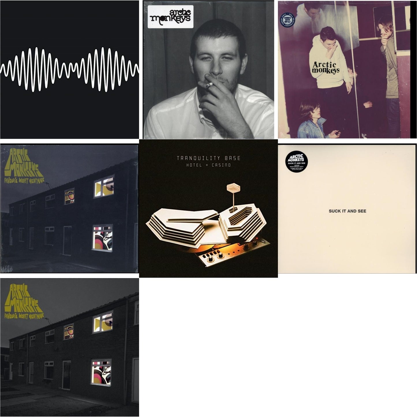 Arctic Monkeys - Favourite Worst Nightmare & Favourite Worst Nightmare (Gatefold) & Whatever People Say I Am That's What I Am Not & Humbug (Dl Card) & Suck It & See (Dl Card) & Am (Dl Card) & Tranquility Base Hotel & Casino (Dl Card) - LP Vinyl