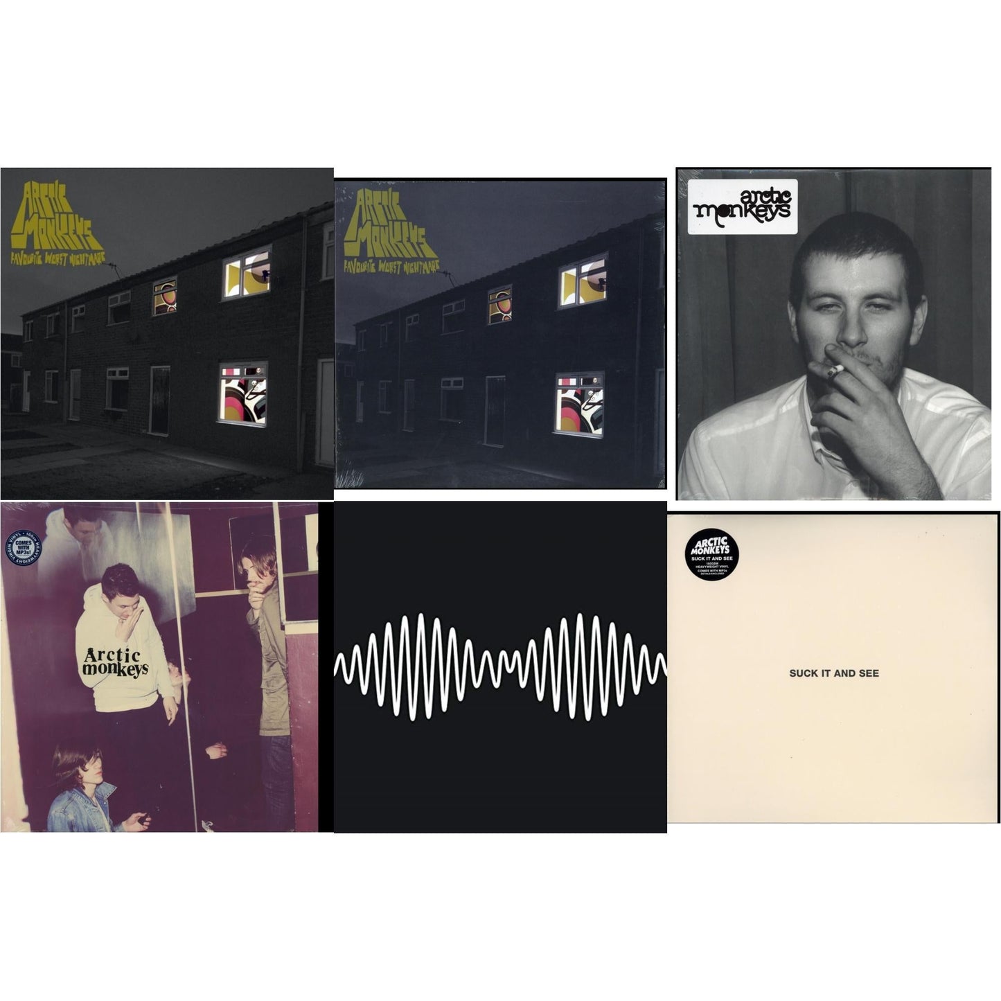 Arctic Monkeys - Favourite Worst Nightmare & Favourite Worst Nightmare (Gatefold) & Whatever People Say I Am That's What I Am Not & Humbug (Dl Card) & Suck It & See (Dl Card) & Am (Dl Card) - LP Vinyl Bundle