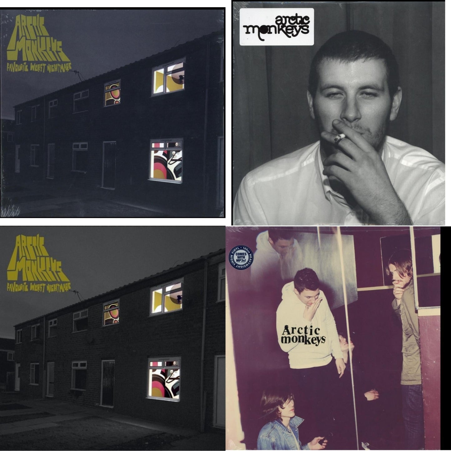 Arctic Monkeys - Favourite Worst Nightmare & Favourite Worst Nightmare (Gatefold) & Whatever People Say I Am That's What I Am Not & Humbug (Dl Card) - LP Vinyl Bundle