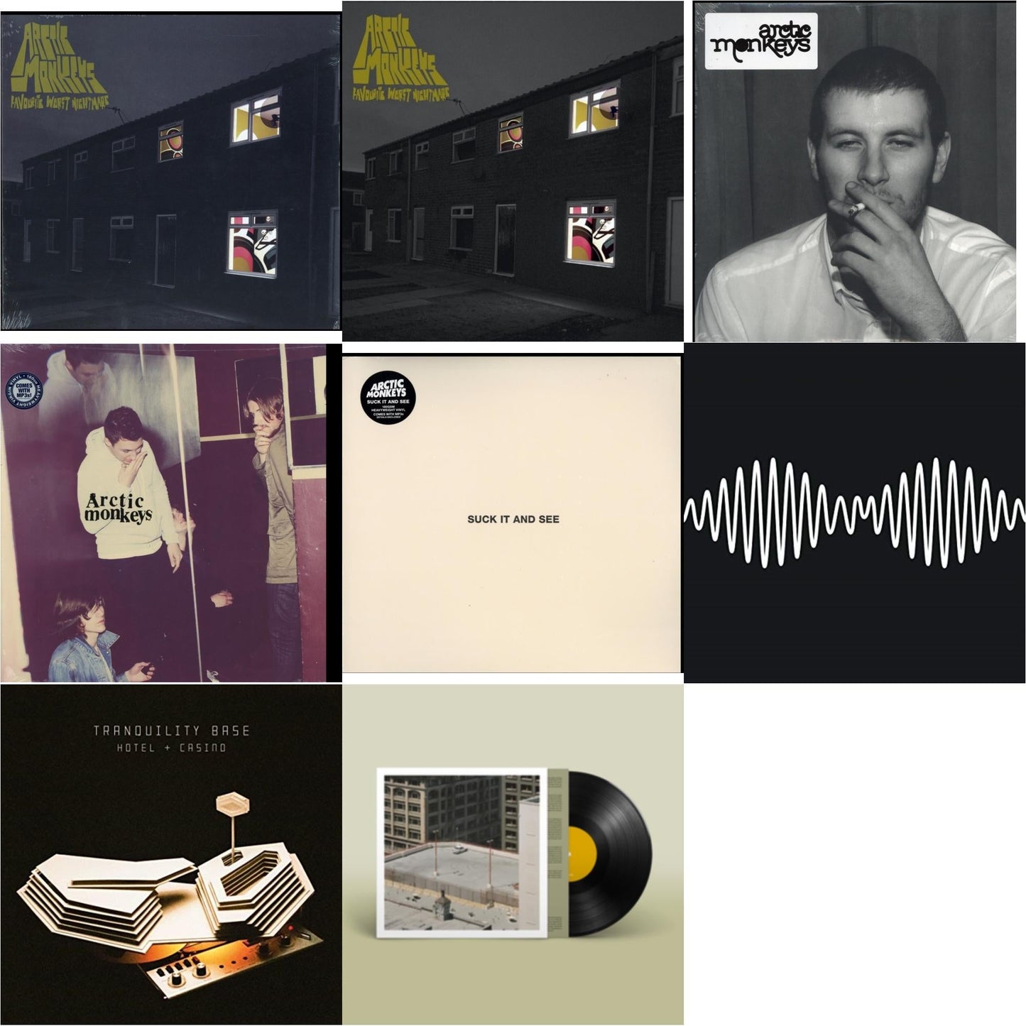 Arctic Monkeys - Favourite Worst Nightmare & Favourite Worst Nightmare (Gatefold) & Whatever People Say I Am That's What I Am Not & Humbug (Dl Card) & Suck It & See (Dl Card) & Am (Dl Card) & Tranquility Base Hotel & Casino (Dl Card) & The Car - LP