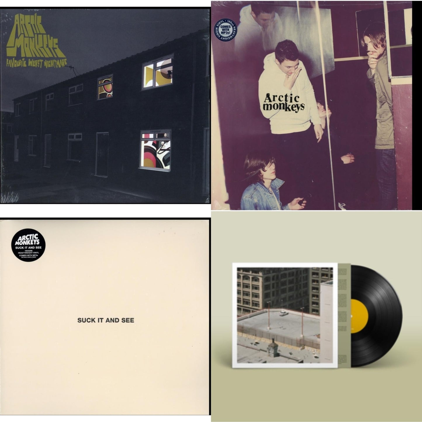 Arctic Monkeys - Favourite Worst Nightmare & Humbug (Dl Card) & Suck It & See (Dl Card) & The Car - LP Vinyl Bundle