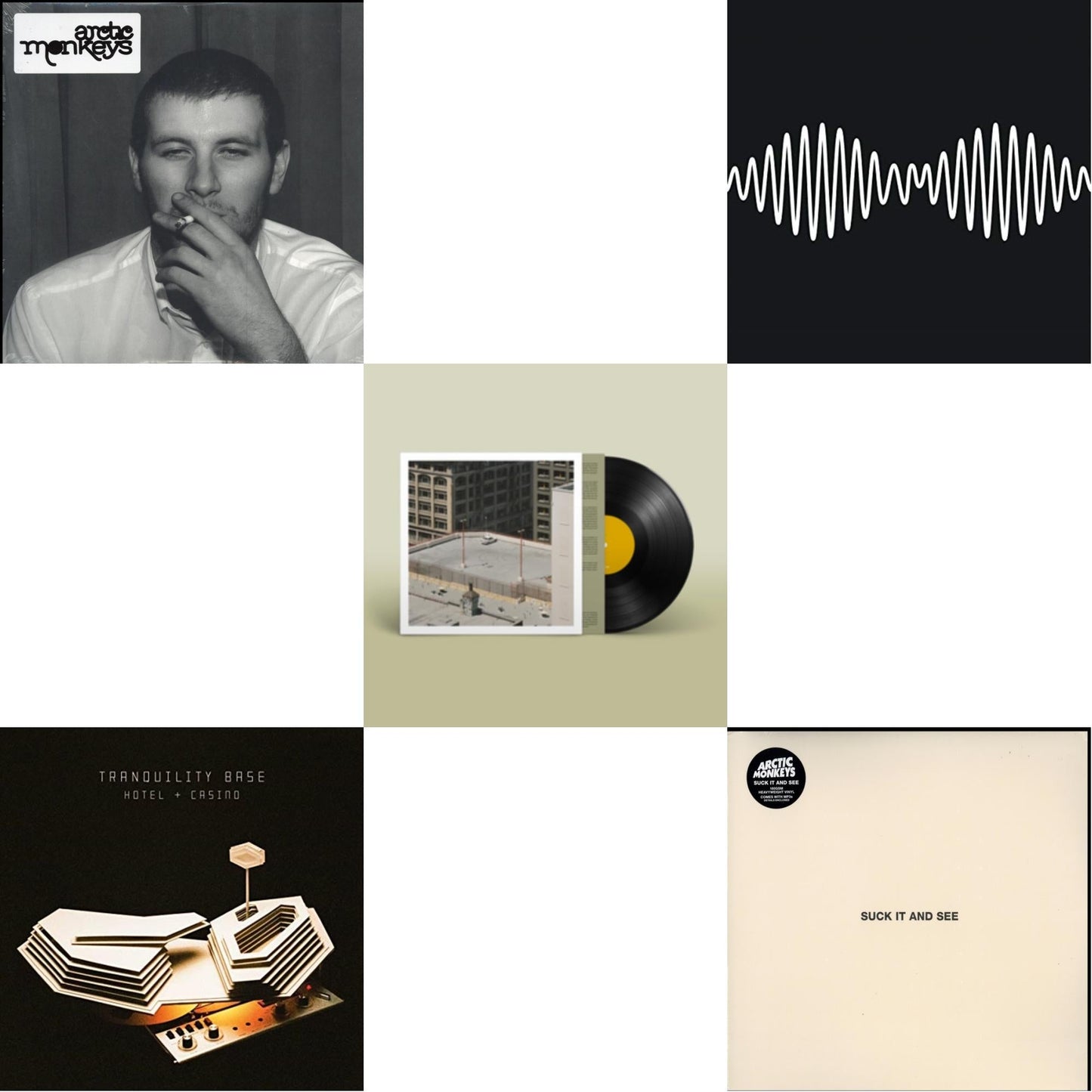 Arctic Monkeys - Whatever People Say I Am That's What I Am Not & Suck It & See (Dl Card) & Am (Dl Card) & Tranquility Base Hotel & Casino (Dl Card) & The Car - LP Vinyl Bundle