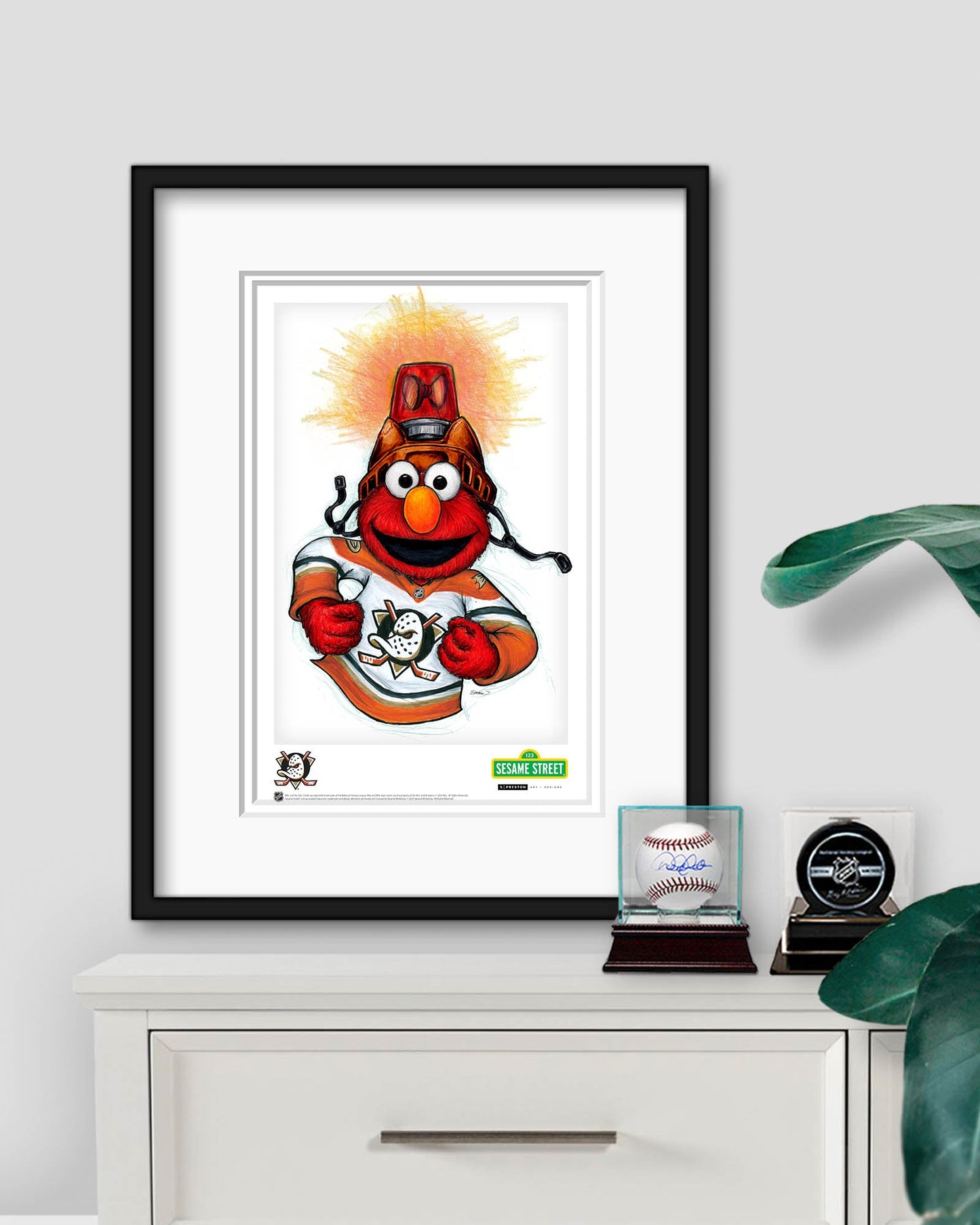 Elmo Loves Goals! x NHL Ducks Limited Edition Art Print