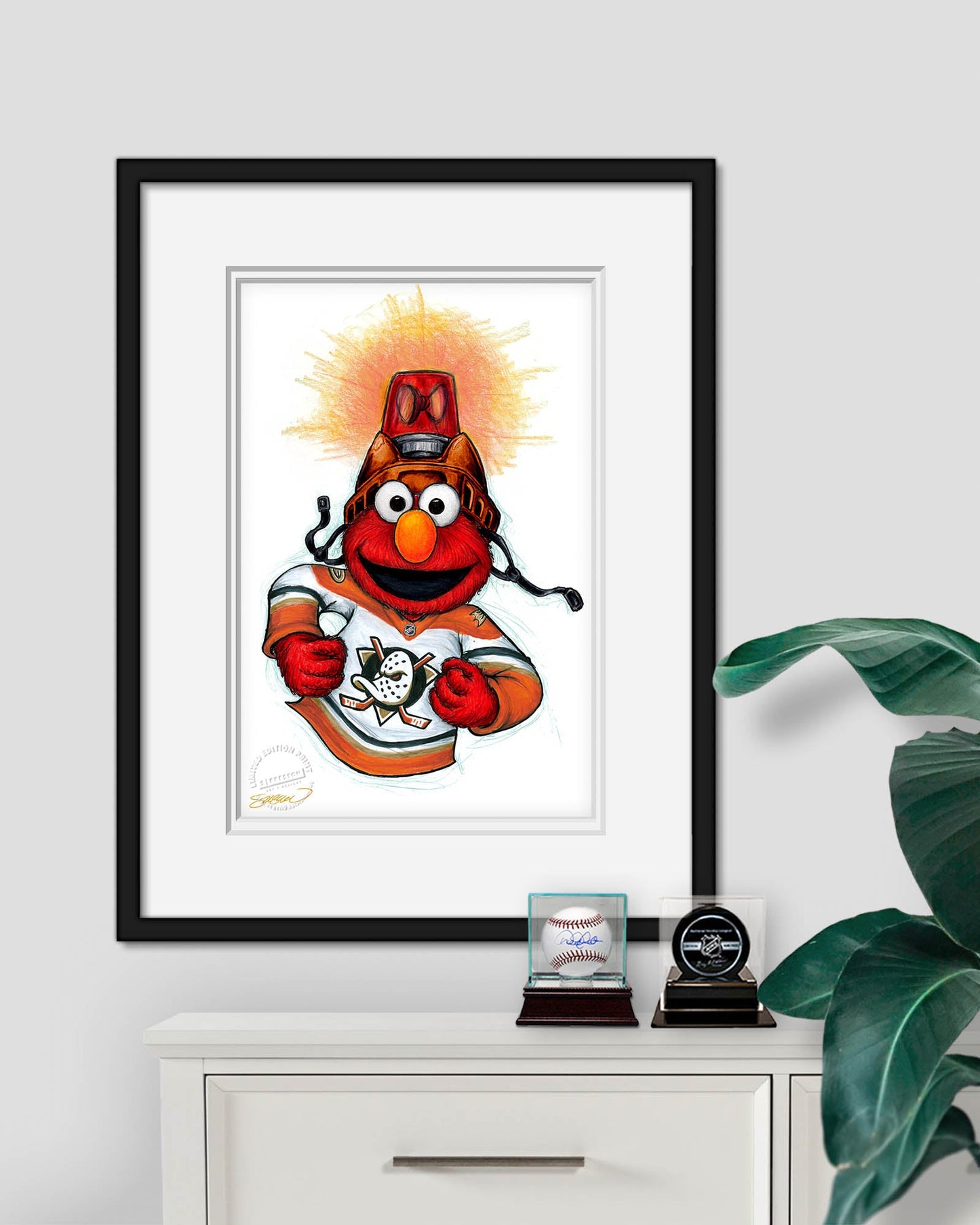 Elmo Loves Goals! x NHL Ducks Limited Edition Art Print
