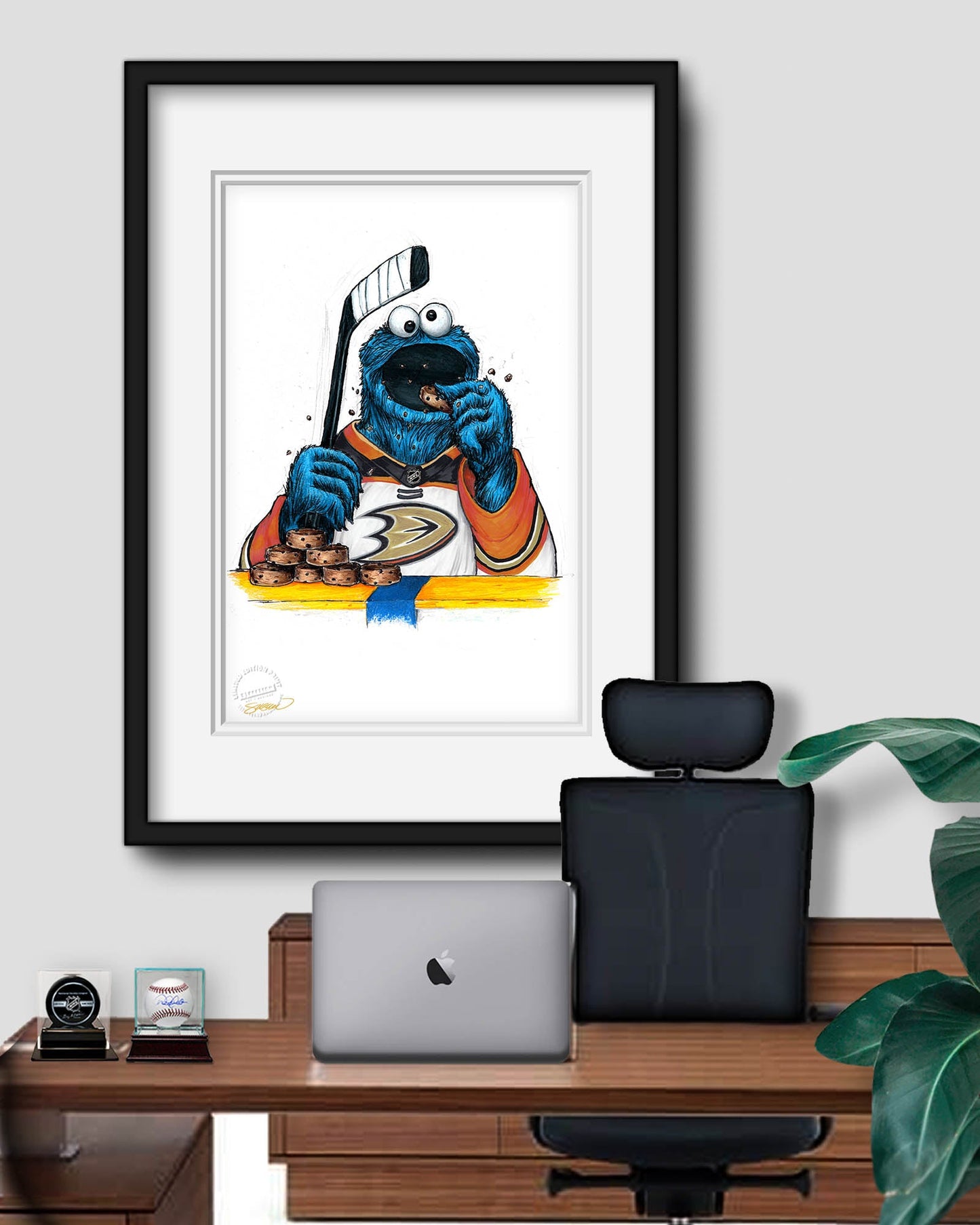 Cookie Monster x NHL Ducks Limited Edition Art Print