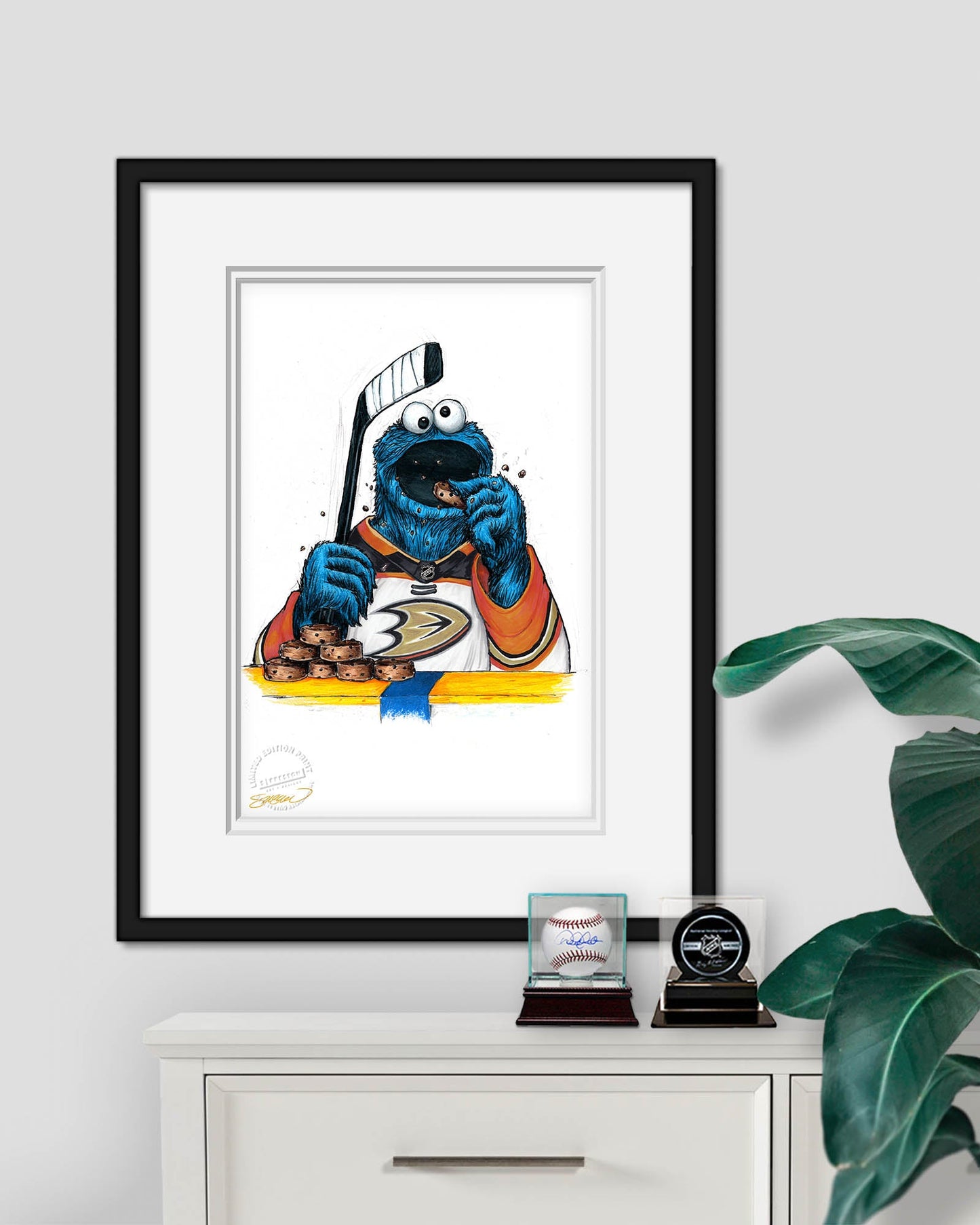 Cookie Monster x NHL Ducks Limited Edition Art Print