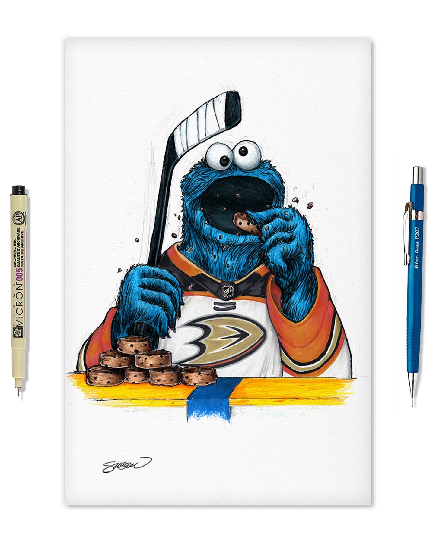 Cookie Monster x NHL Ducks Limited Edition Art Print