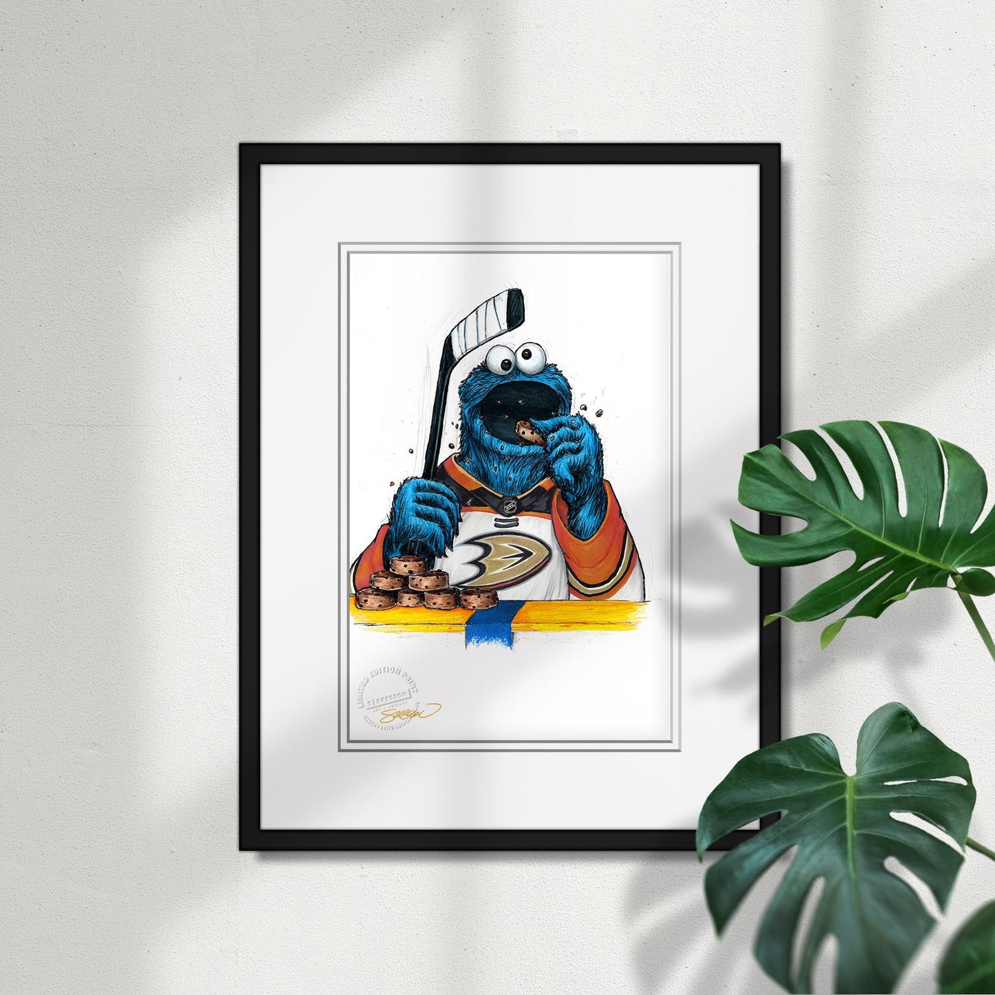 Cookie Monster x NHL Ducks Limited Edition Art Print