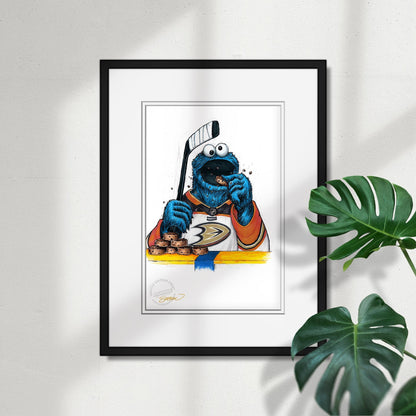 Cookie Monster x NHL Ducks Limited Edition Art Print