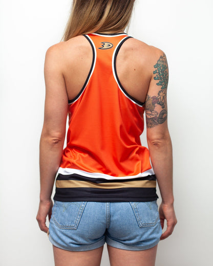 Anaheim Ducks Orange Retro Alternate Women's Racerback Hockey Tank