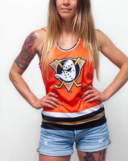 Anaheim Ducks Orange Retro Alternate Women's Racerback Hockey Tank