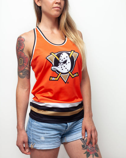 Anaheim Ducks Orange Retro Alternate Women's Racerback Hockey Tank