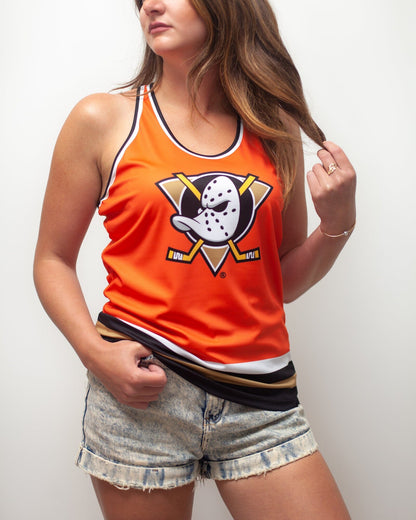 Anaheim Ducks Orange Retro Alternate Women's Racerback Hockey Tank