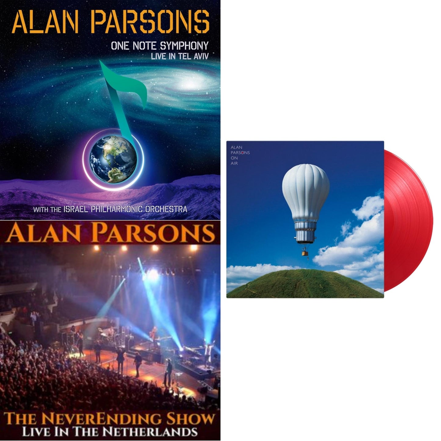Alan Parsons - One Note Symphony: Live In Tel Aviv (3LP) & Neverending Show: Live In The Netherlands (3LP/Crystal Vinyl) & On Air (Red LP Vinyl/180G)