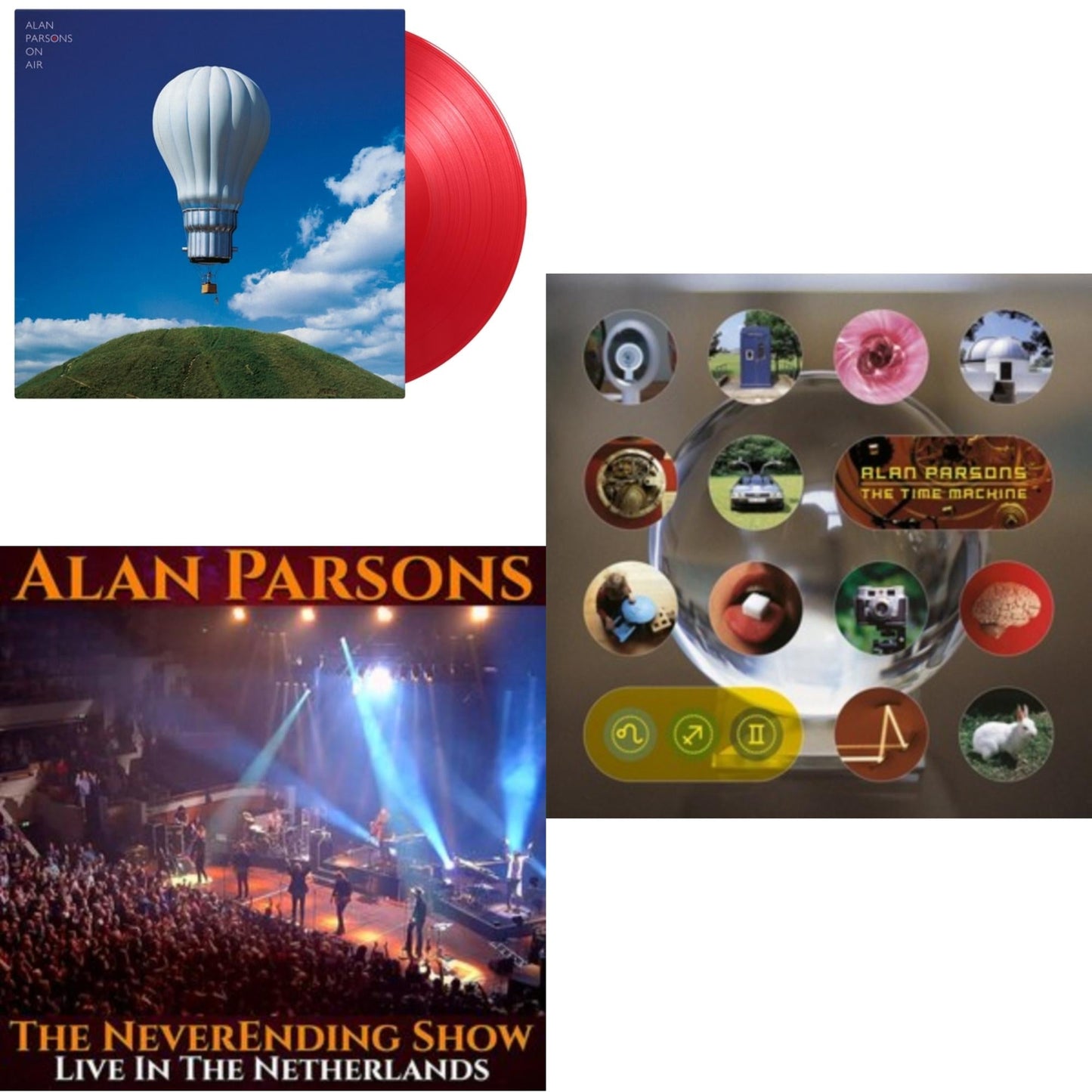 Alan Parsons - On Air (Red LP Vinyl/180G) & Neverending Show: Live In The Netherlands (3LP/Crystal Vinyl) & Time Machine (2LP/180G/Booklet/Gatefold/Import)