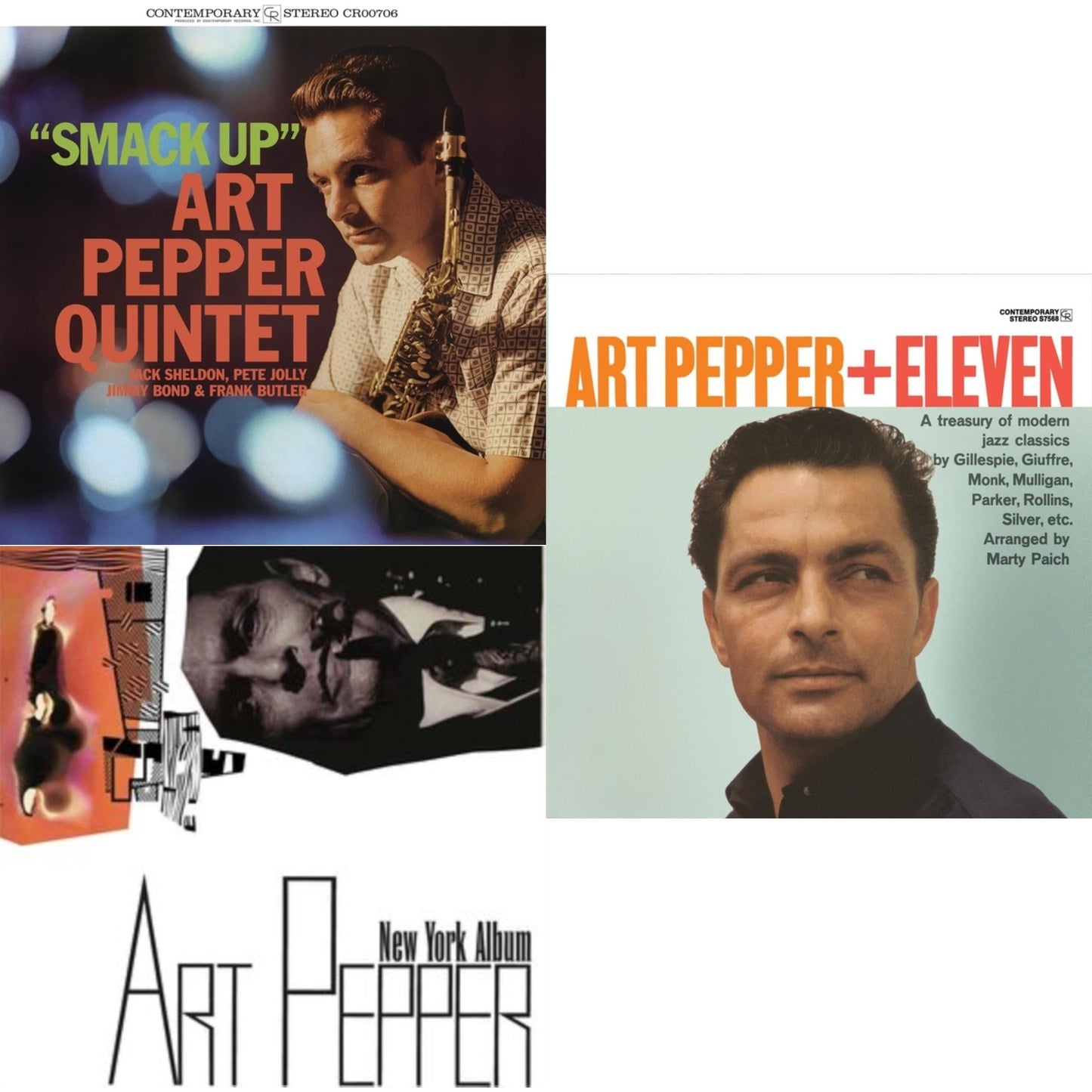 Art Pepper - New York Album & Eleven: Modern Jazz Classics (Contemporary Records Acoustic Sounds Series) & Smack Up - LP Vinyl Bundle