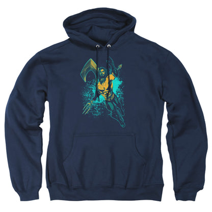 Aquaman Movie Make A Splash Mens Hoodie Navy Officially Licensed