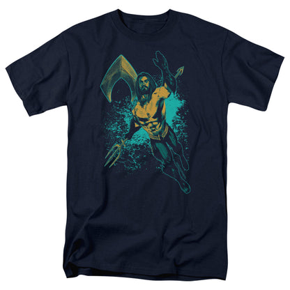 Aquaman Movie Make A Splash Mens T Shirt Navy