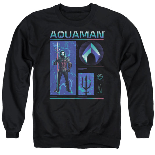Aquaman And The Lost Kingdom Aquaman Stats Mens Crewneck Sweatshirt Black