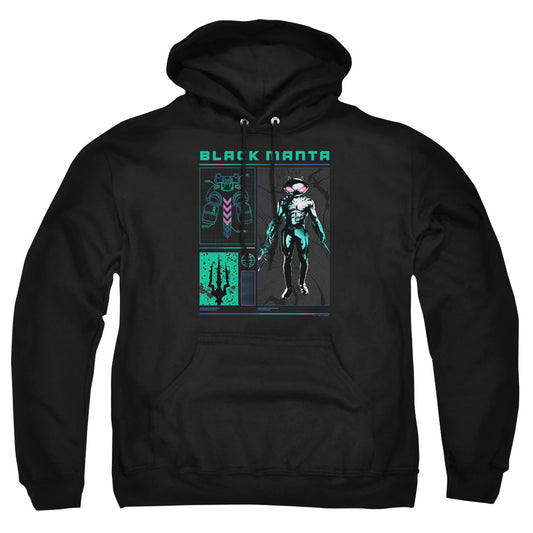 Aquaman And The Lost Kingdom Black Manta Stats Mens Hoodie Black Officially Licensed