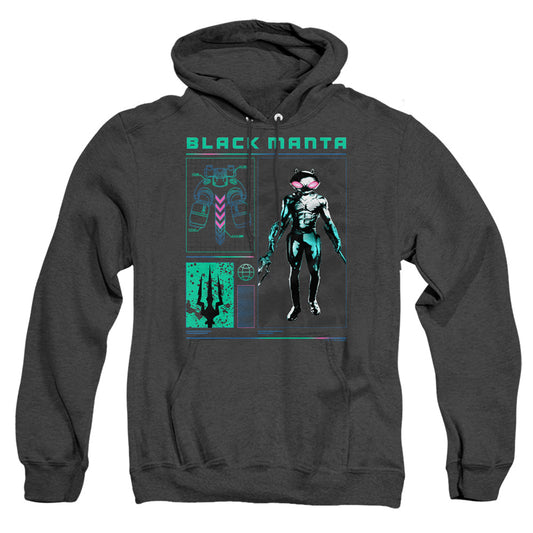 Aquaman And The Lost Kingdom Black Manta Stats Heather Mens Hoodie Black Officially Licensed