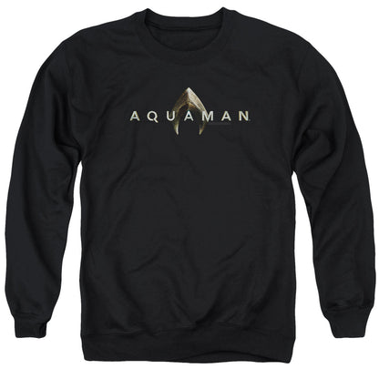 Aquaman Movie Logo Mens Crewneck Sweatshirt Black Officially Licensed