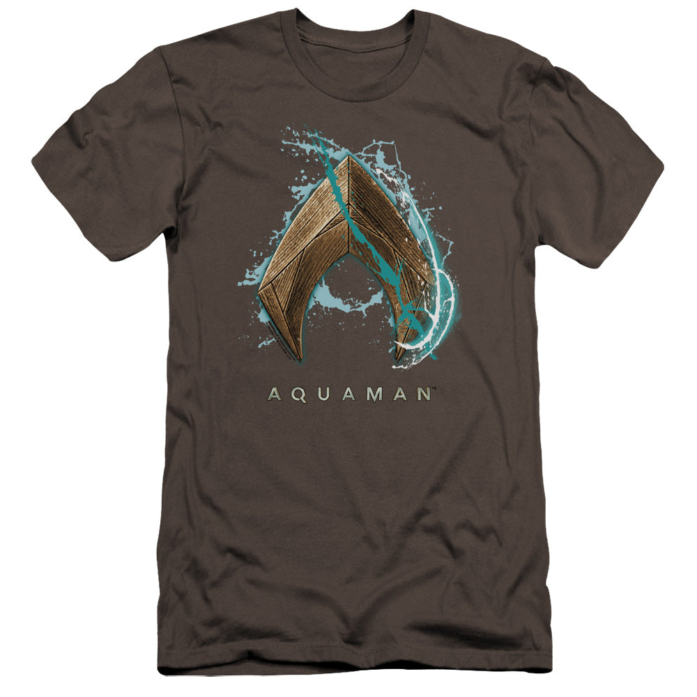 Aquaman Movie Water Shield Hbo Premium Bella Canvas Slim Fit Mens T Shirt Charcoal