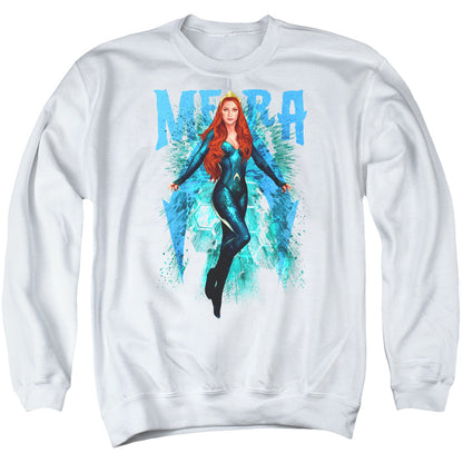 Aquaman Movie Mera Mens Crewneck Sweatshirt White Officially Licensed