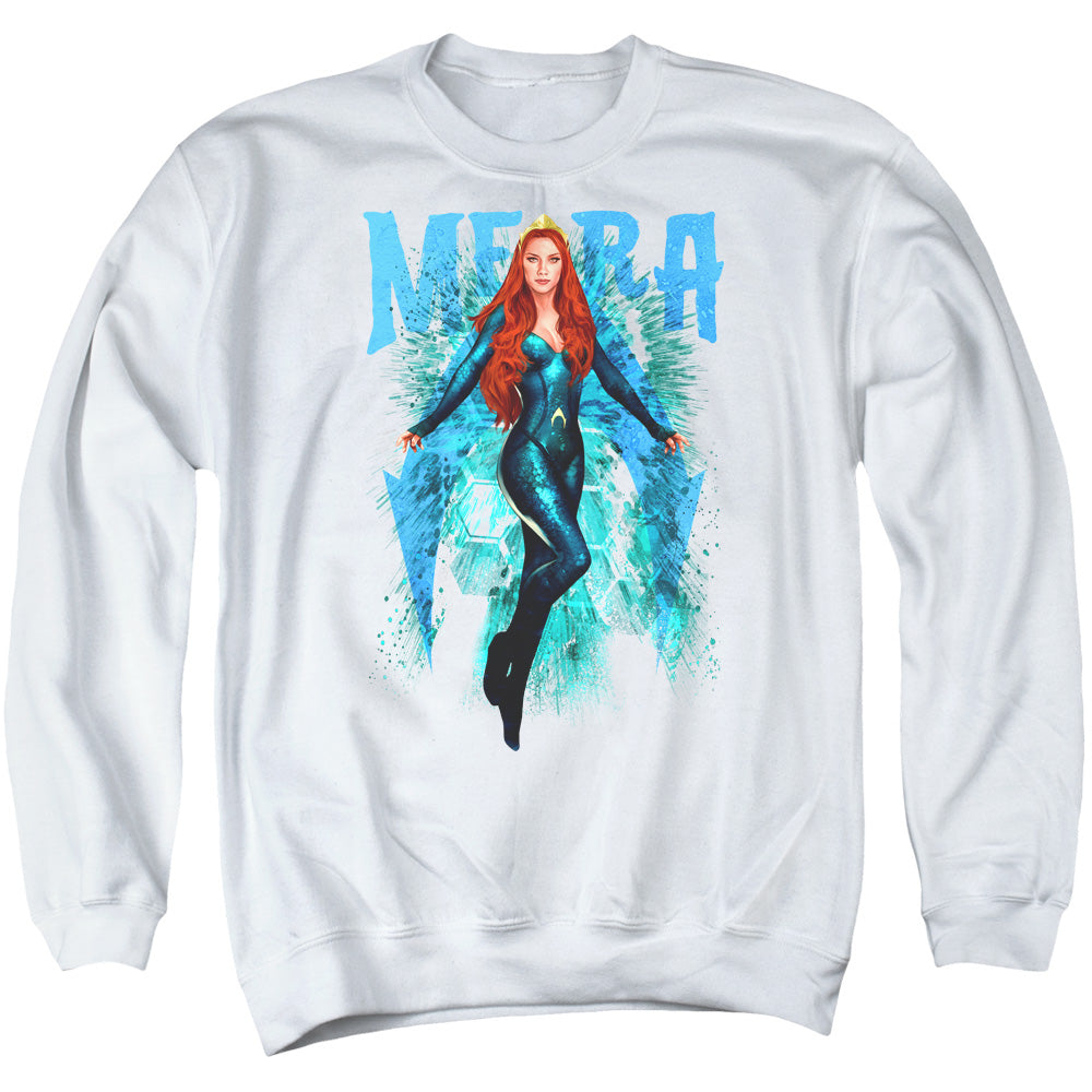 Aquaman Movie Mera Mens Crewneck Sweatshirt White Officially Licensed