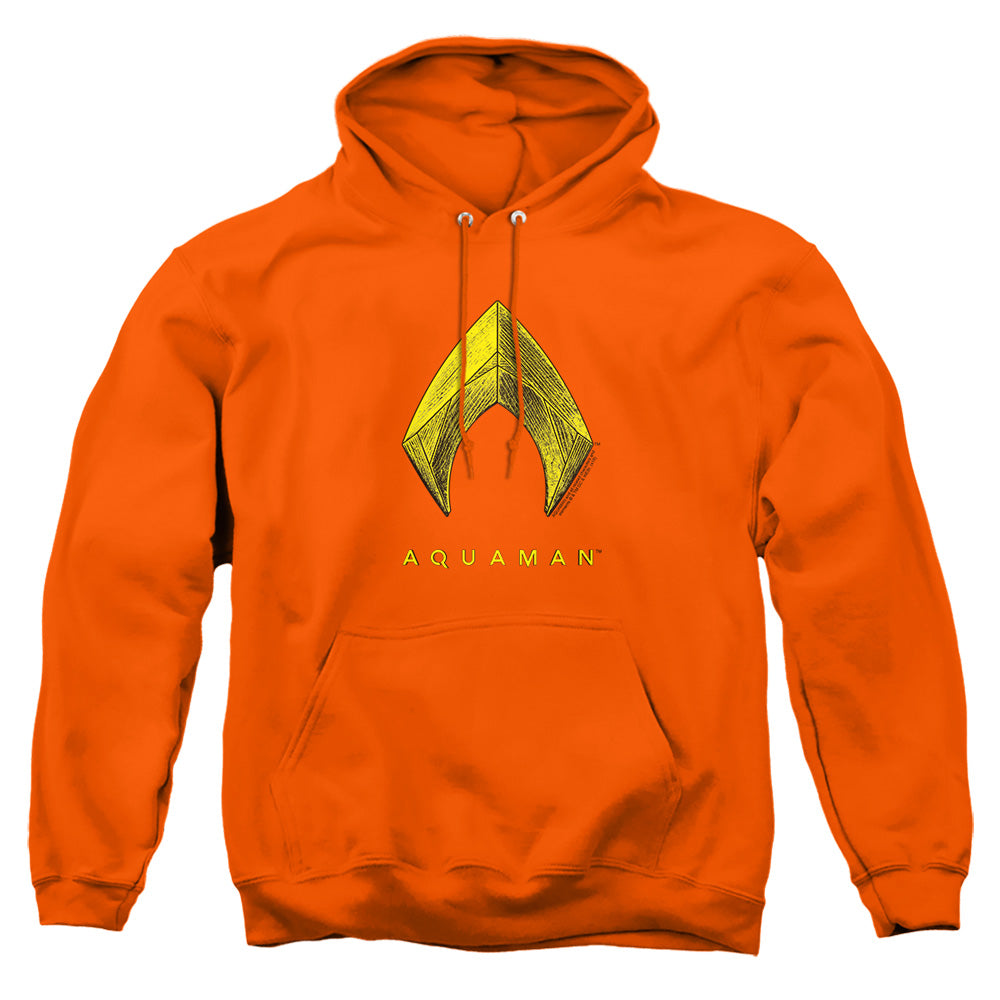 Aquaman Movie Aquaman Logo Mens Hoodie Orange Officially Licensed
