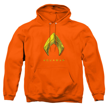 Aquaman Movie Aquaman Logo Mens Hoodie Orange Officially Licensed