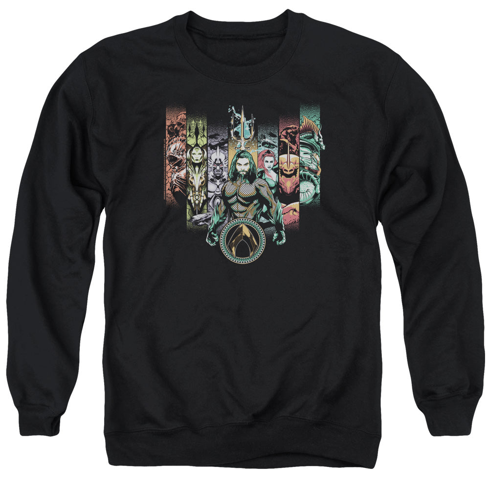 Aquaman Movie Unite The Kingdoms Mens Crewneck Sweatshirt Black Officially Licensed