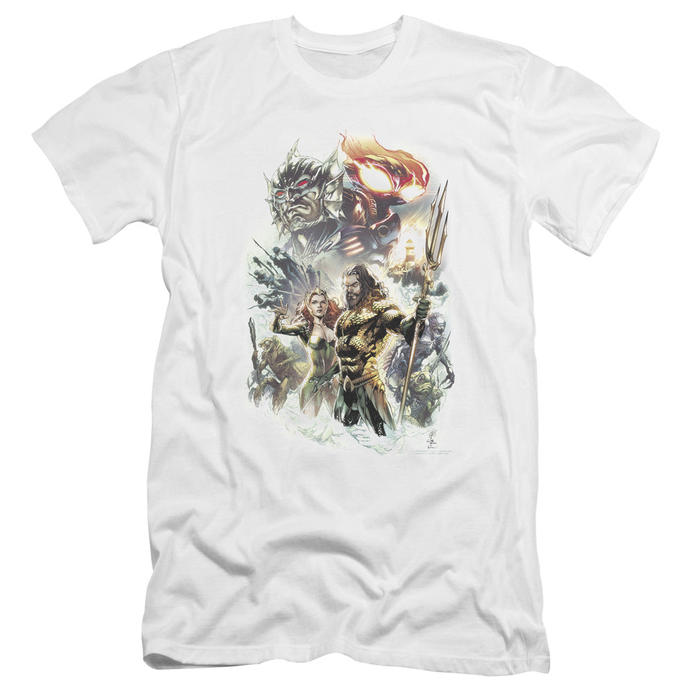 Aquaman Movie King Of Atlantis Hbo Premium Bella Canvas Slim Fit Mens T Shirt White