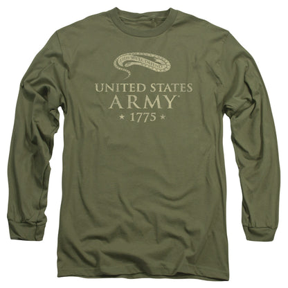 Army Well Defend Mens Long Sleeve Shirt Military Green Officially Licensed