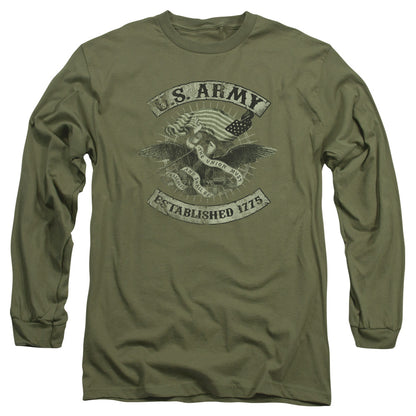 Army Union Eagle Mens Long Sleeve Shirt Military Green Officially Licensed
