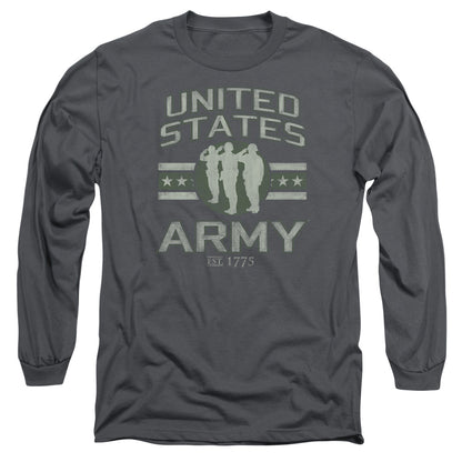 Army United States Army Mens Long Sleeve Shirt Charcoal Officially Licensed