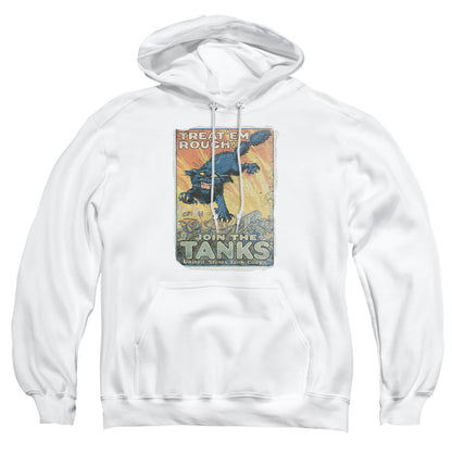 Army Treat Em Rough Mens Hoodie White Officially Licensed