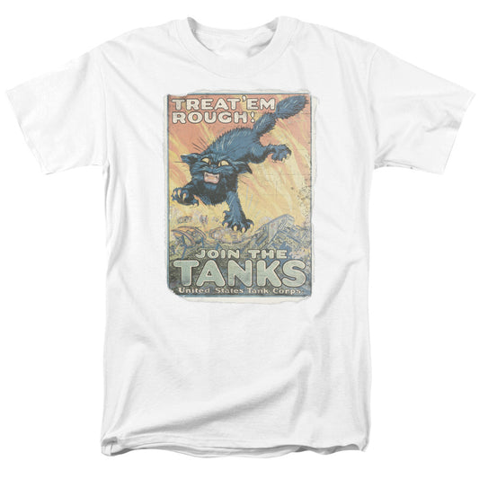 Army Treat Em Rough Mens T Shirt White