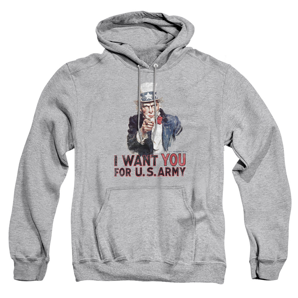 Army I Want You Mens Hoodie Athletic Heather Officially Licensed