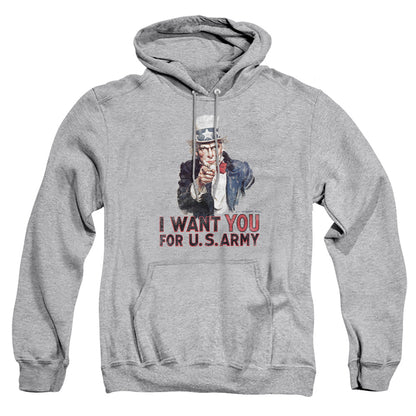 Army I Want You Mens Hoodie Athletic Heather Officially Licensed