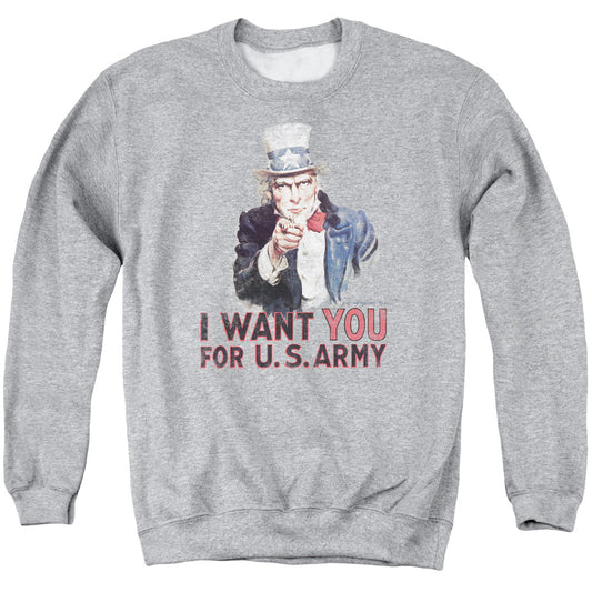 Army I Want You Mens Crewneck Sweatshirt Athletic Heather