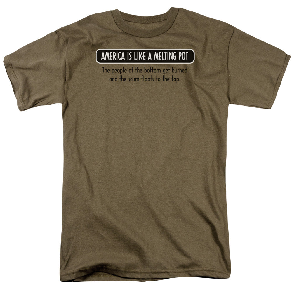 America Melting Pot Mens T Shirt Safari Green